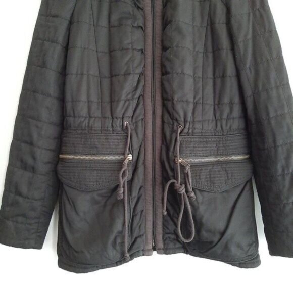 WILFRED Aritzia Marquis Classic Quilted Long Jacket Parka Black Sz 4 - Picture 4 of 14